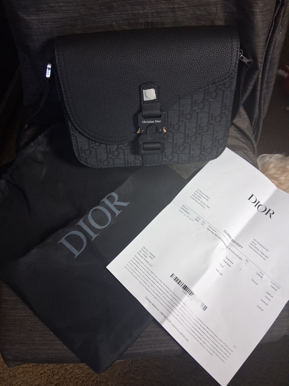 Dior Black Monogram Men’s Messenger Bag